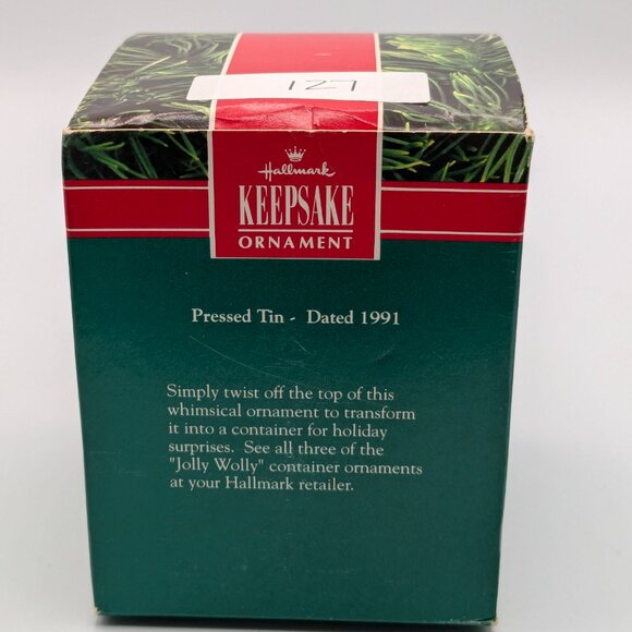 Hallmark Keepsake Jolly Wolly Soldier 1991, Pressed Tin Container Ornament - Picture 9 of 11